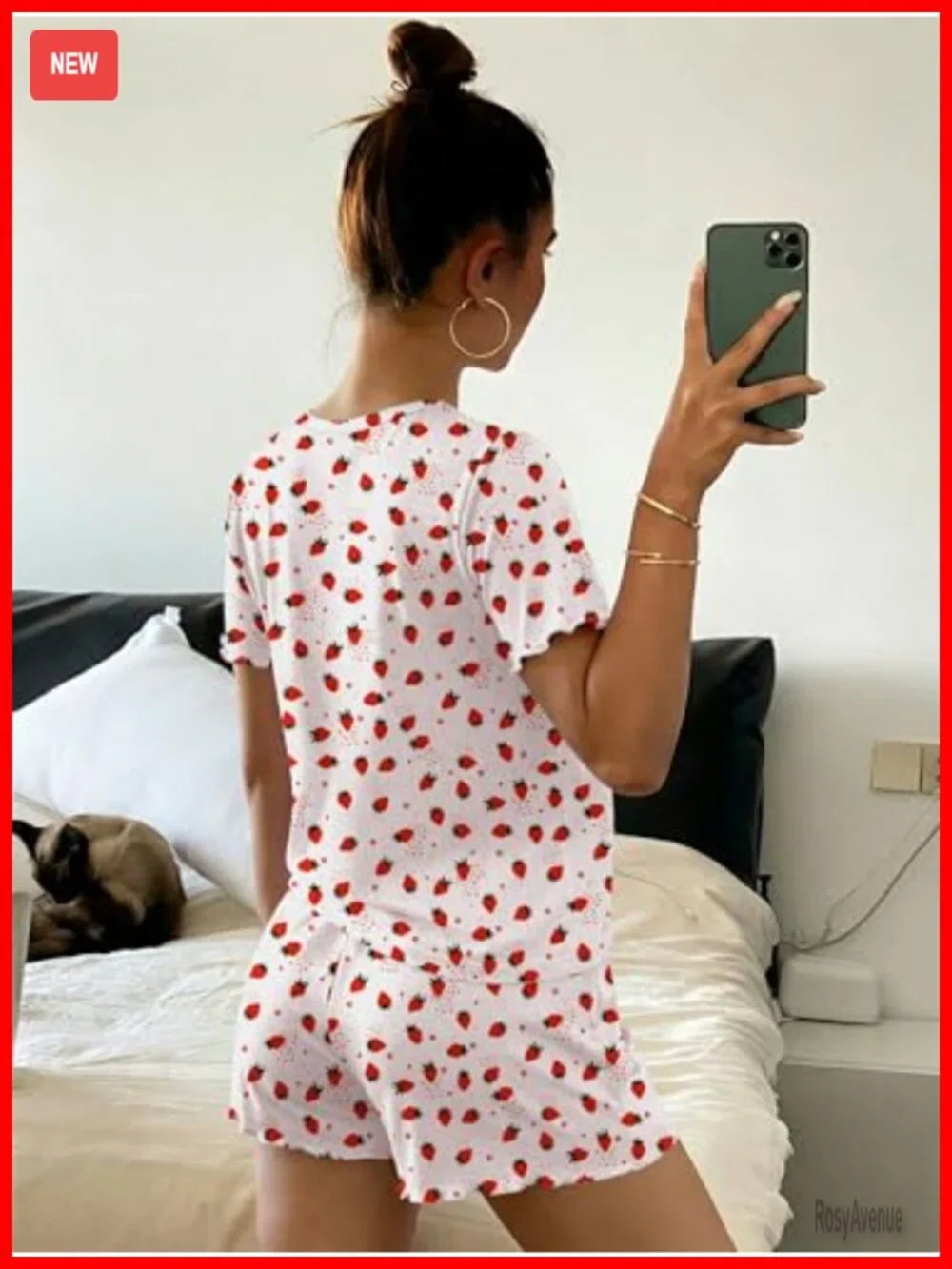 2 Piece Pajama Set Crop Top and Shorts Y2K Lounge Set for Women